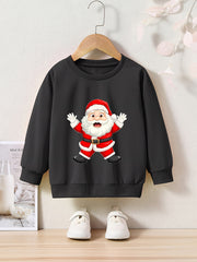 OERYUI Girls Boys Santa Print Crew Neck Pullover Top Kids Clothes