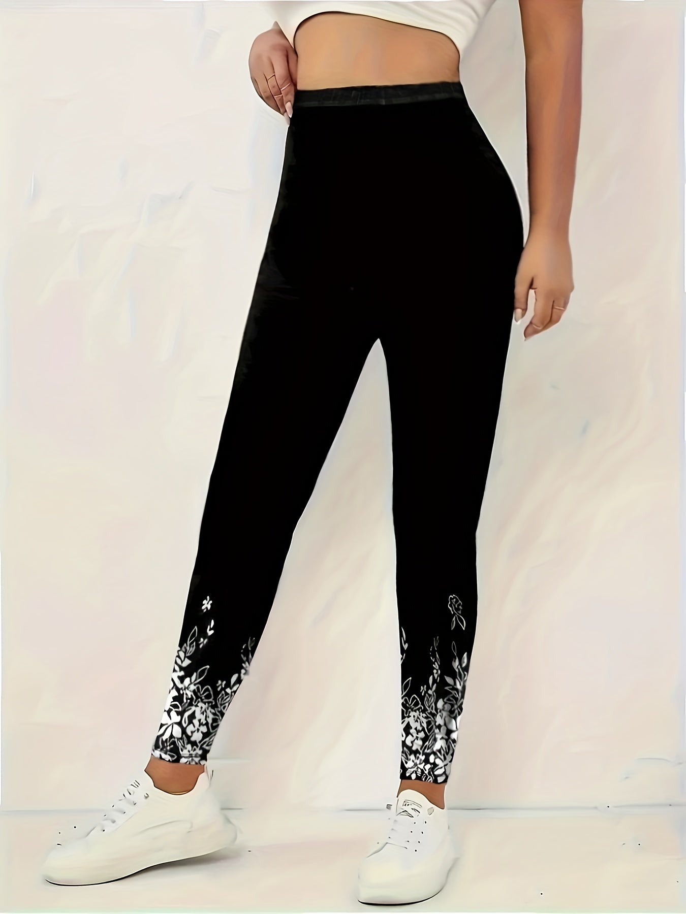 Floral Print Yoga Leggings Women's Activewear