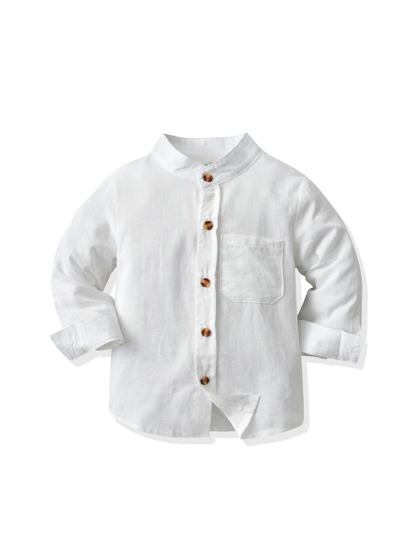 Boys' Stand Collar Long Sleeve Shirt