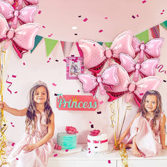 Pink Bow Balloon Girl Party Decoration Large Bow Aluminum Foil Balloon