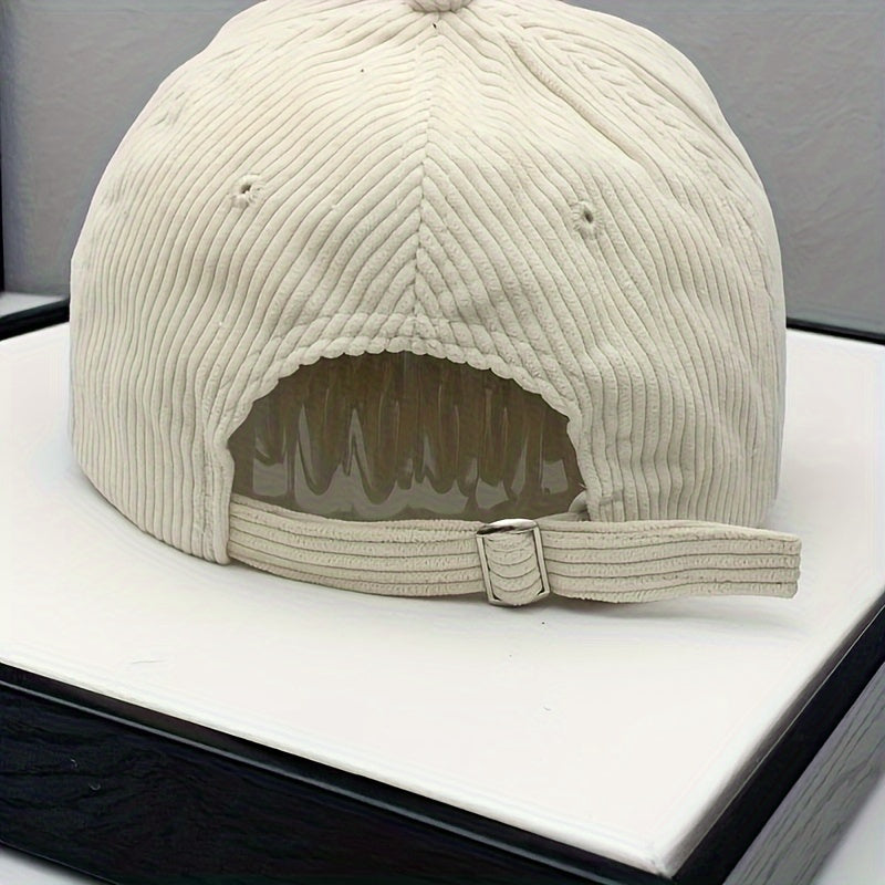Corduroy R Letter Hat For Men Women Baseball Cap