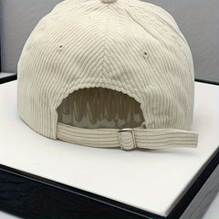 Corduroy R Letter Hat For Men Women Baseball Cap