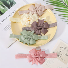 5 Pack of Bowknot Hairbands for Baby Girls - 16 Solid Nylon Headbands