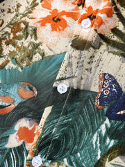 Boys Bird Butterfly Leaves Print Short Sleeves Shirt