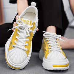 Men's Chunky Lace-Up Sneakers Ripped Shoes
