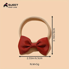 Baby Girls Sweet Bowknot Headband Soft Nylon Elastic Hairband