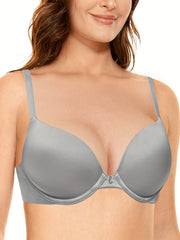 Rhinestone Padded Underwire Push Up T Shirt Bra