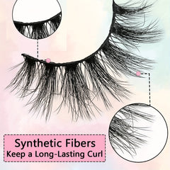 3 Pairs D Curling Fluffy Faux Mink False Eyelashes