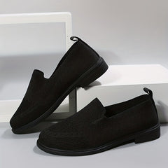 Women's Knitting Flat Slip On Shoes Casual Walking Shoes