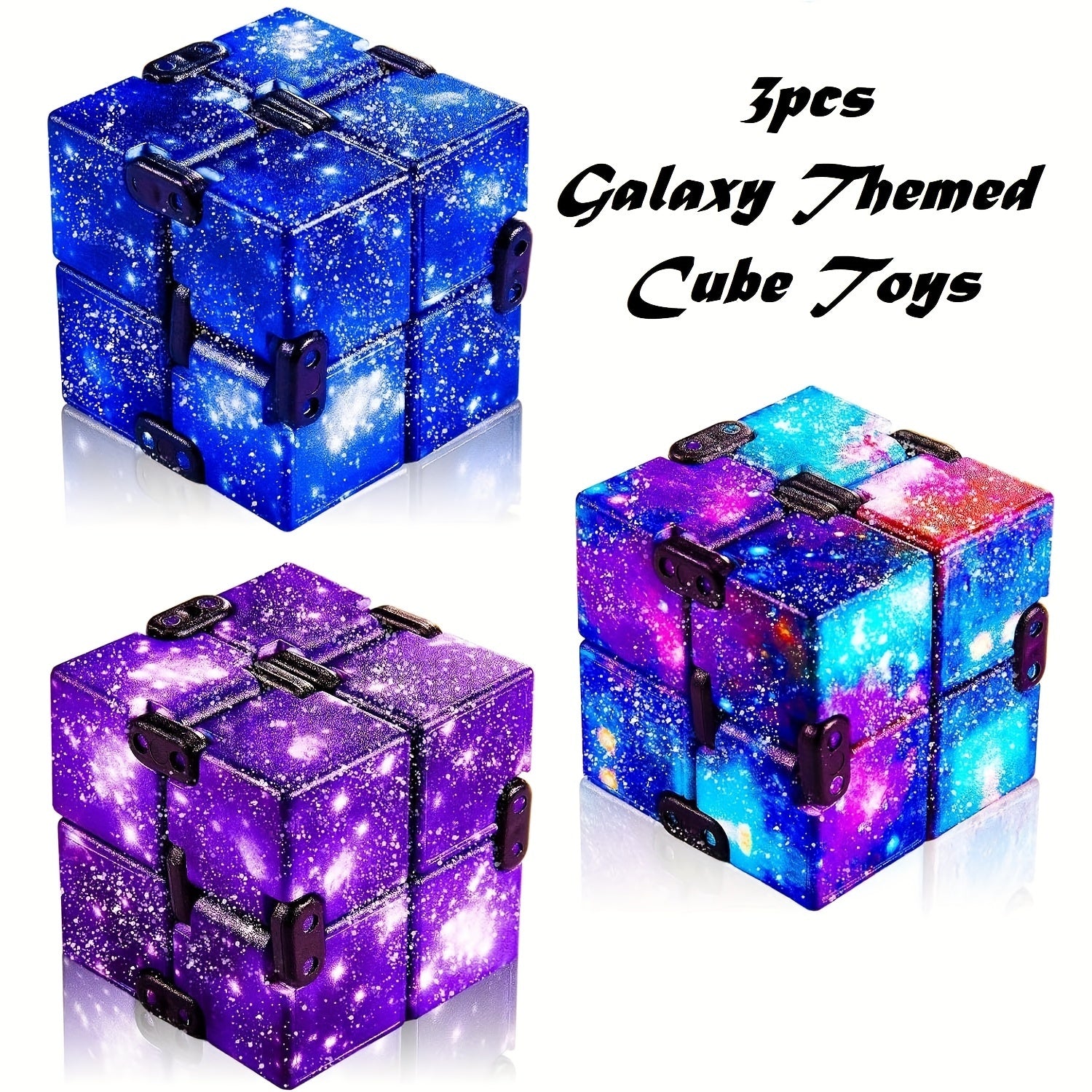 3pcs Cube Toy Sensory Stress Relief Infinite Cubes Hand Held Magic Toy