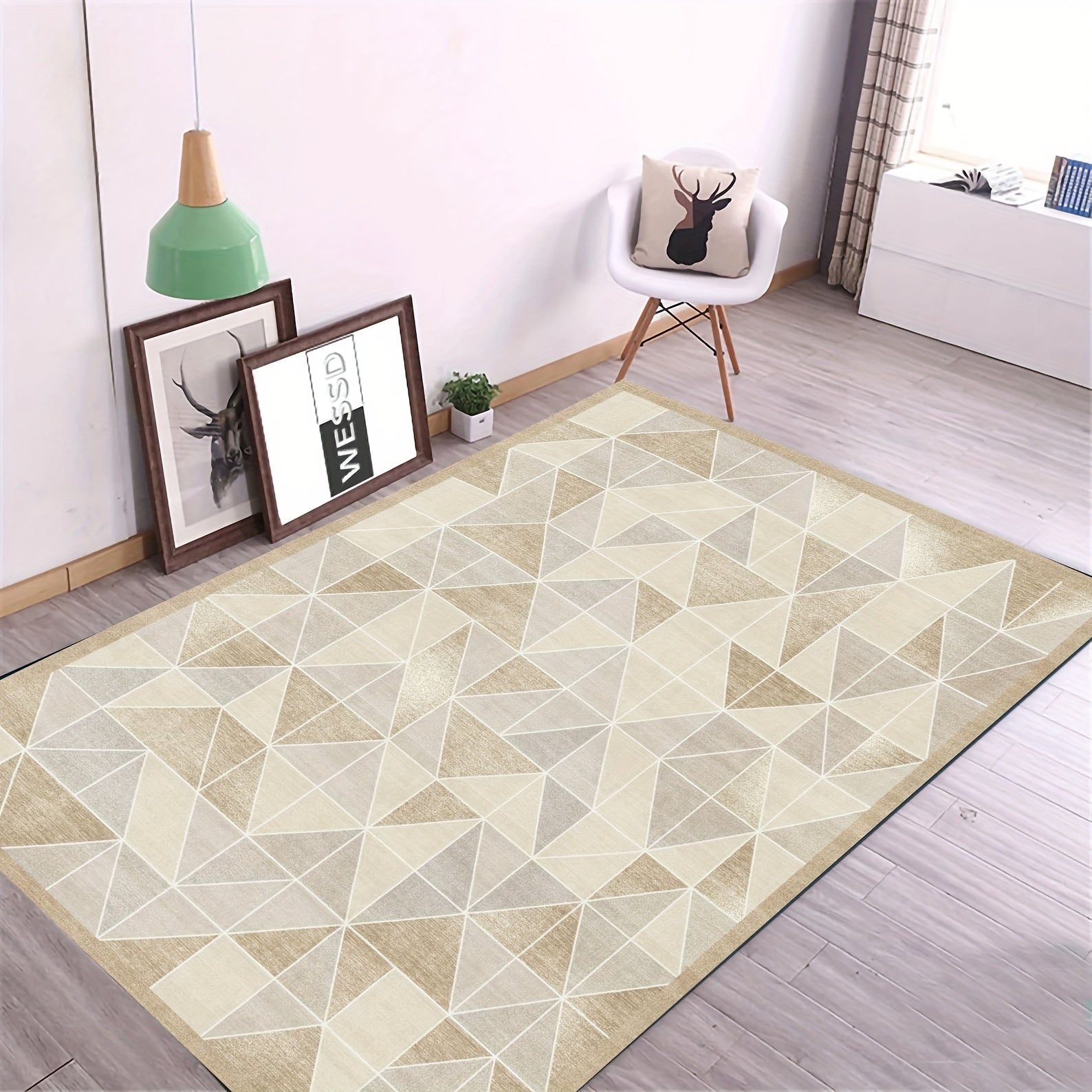 Large Modern Geometric Area Rugs Soft Washable Carpet for Living Rooms Bedrooms