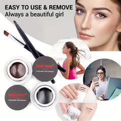 Waterproof Gel Eyeliner Cream Set with Brushes
