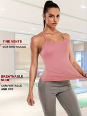 Summer Women's Seamless Cami Top Solid Round Neck Vest