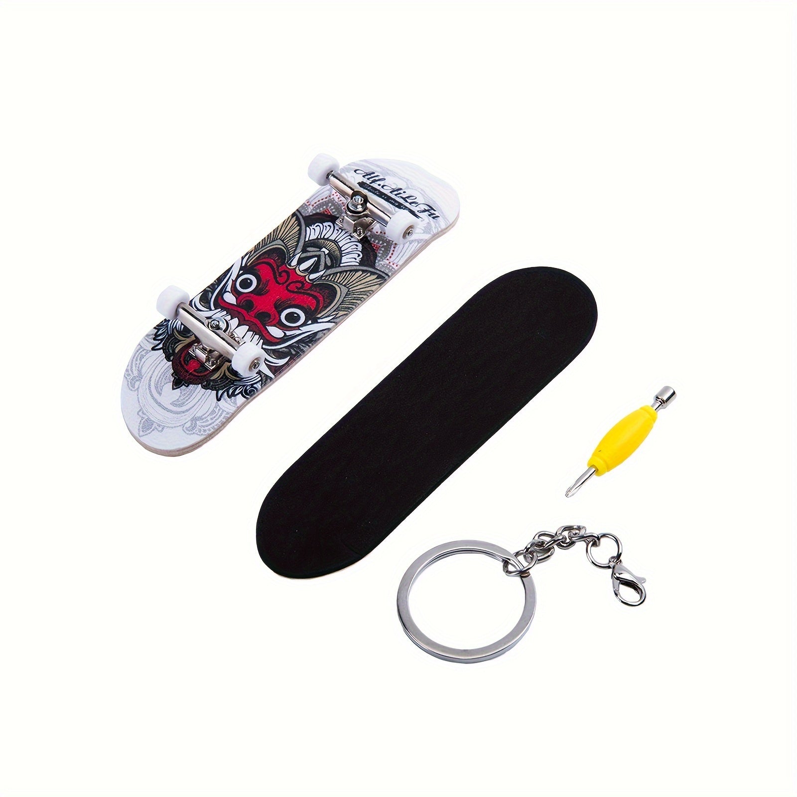 1pc 30mm Red Faced Fangs Finger Skateboard Toy