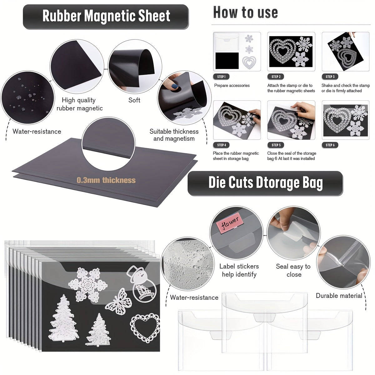 Stamp And Die Storage Bag Magnetic Sheets Organizer Scrapbooking Card Making