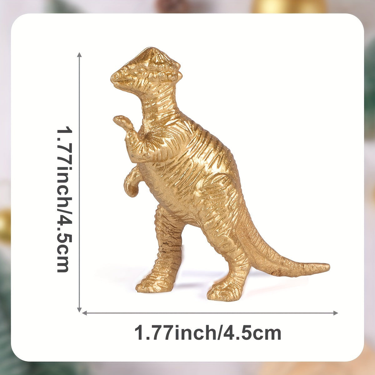 48pcs Mini Metallic Golden Dinosaur Figurine Toys Cake Topper