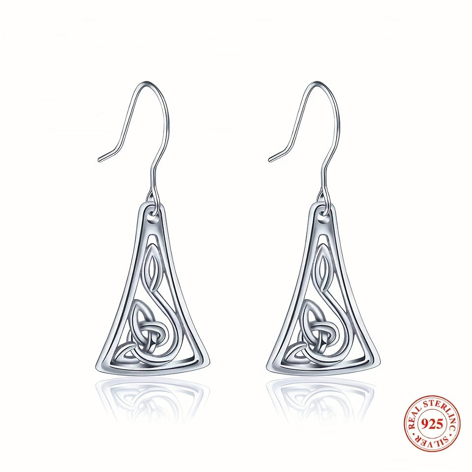 925 Sterling Silver Dainty Knot Drop Earrings