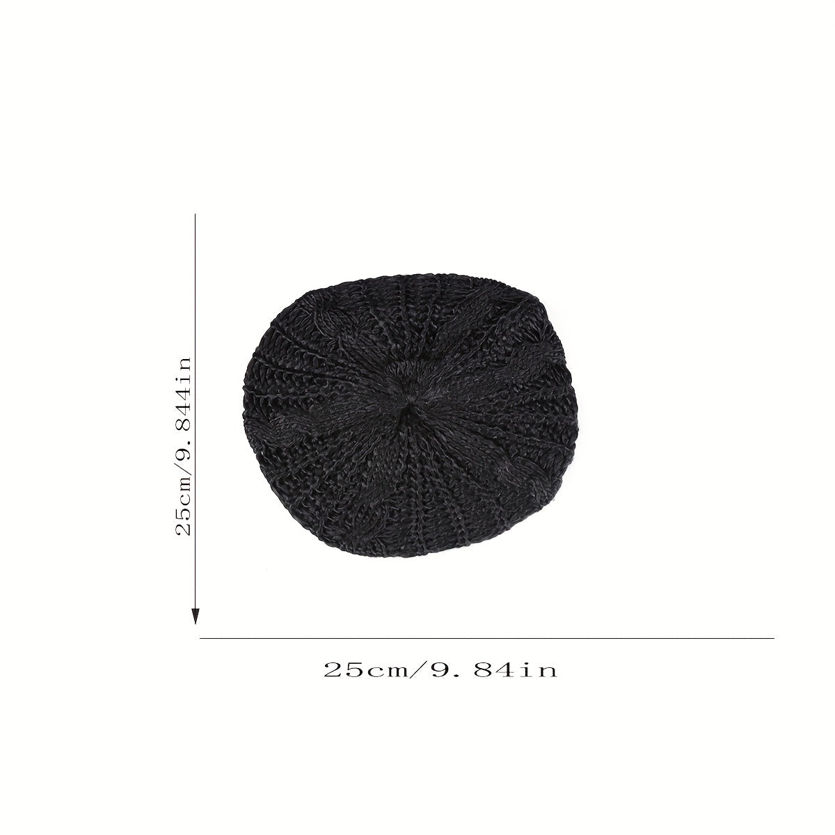 Vintage Ribbed Knitted Beret Solid Warm Knit Hat Elastic Lightweight Beanie