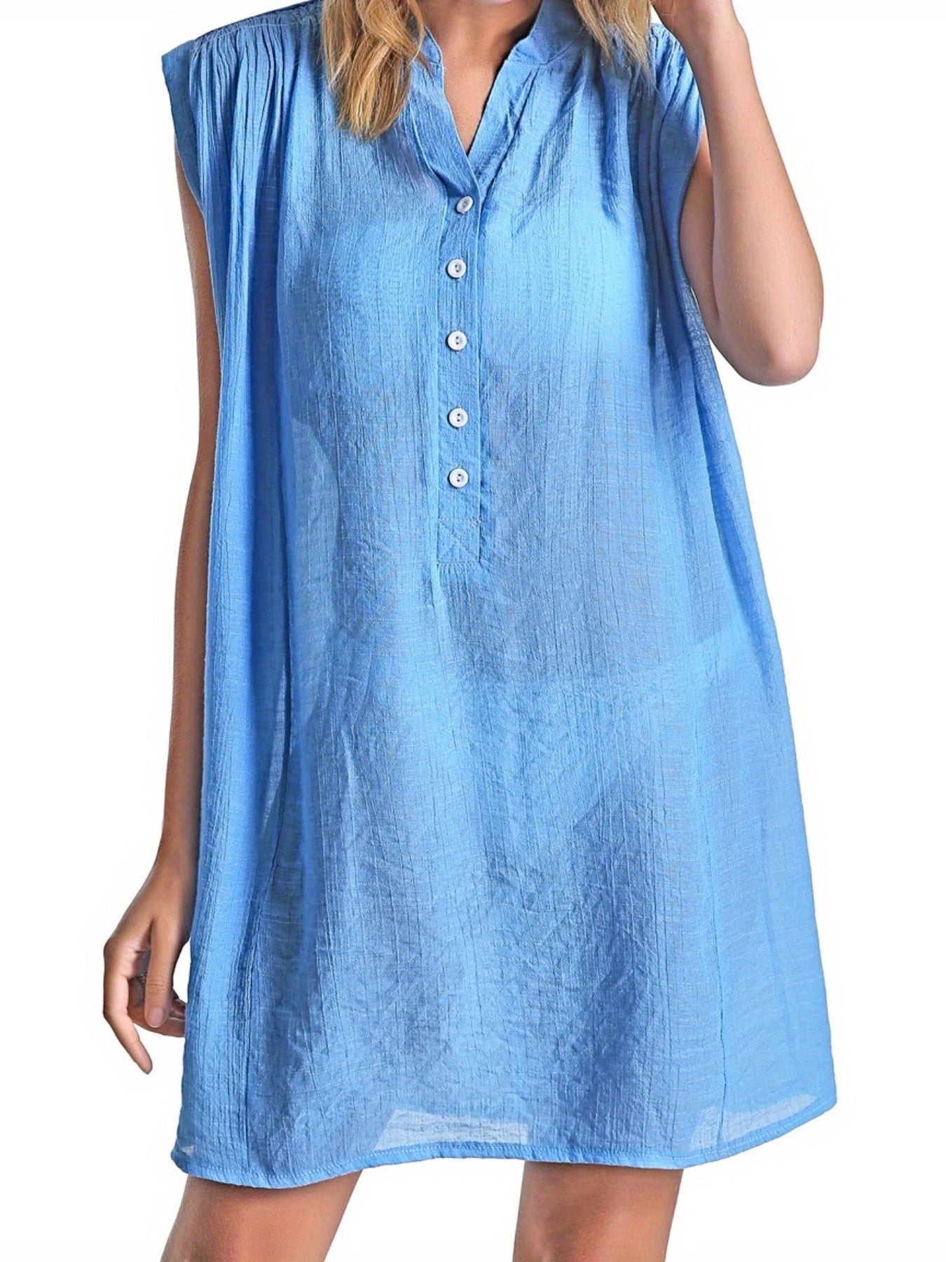 Swimsuit Cover Up Shirt Collar Soft Sun Protection Beach Cover Up Dress