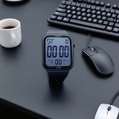 Boys' Waterproof Digital Watch w/ Alarm Square TPU Strap