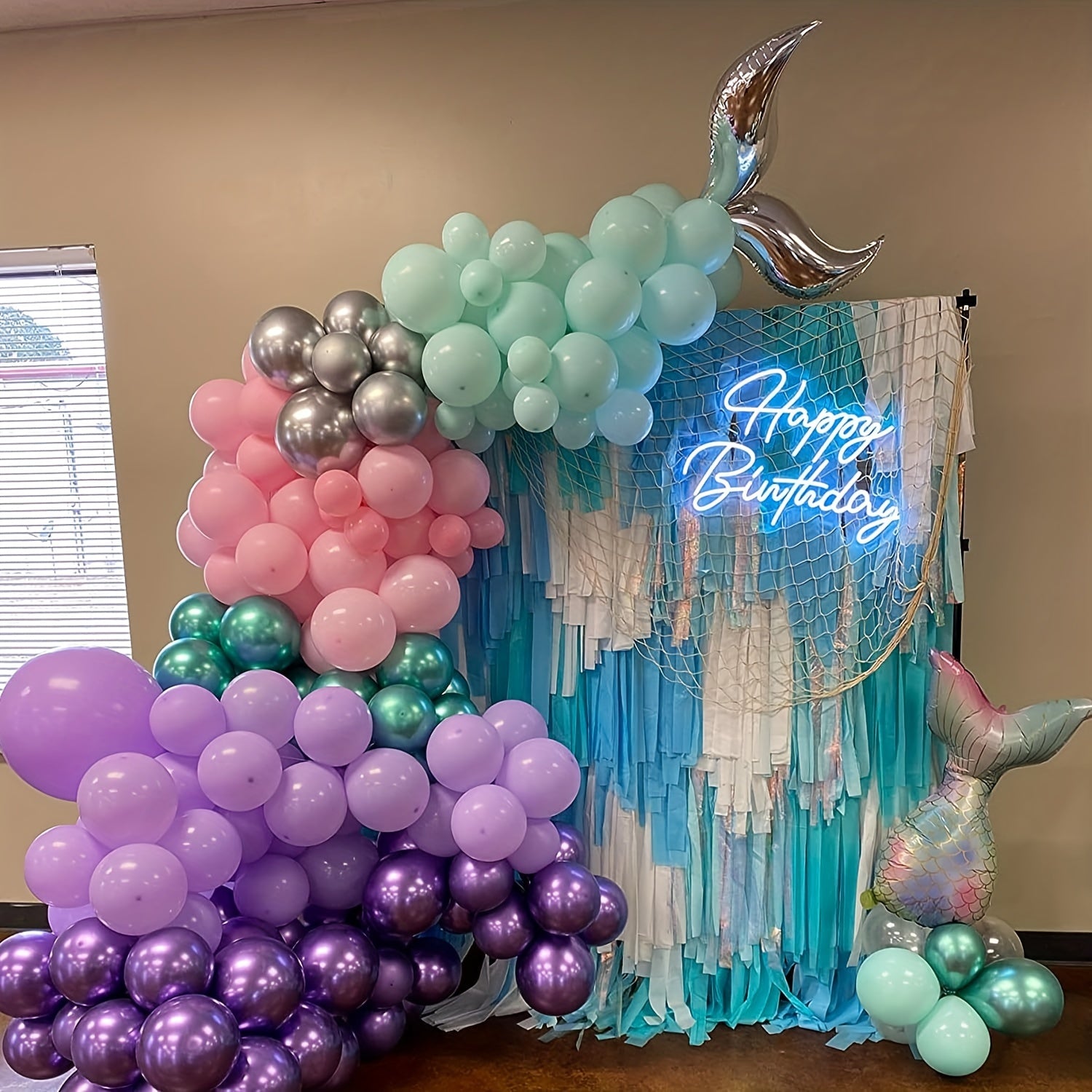 50pc Macaroon Pink Green Purple Balloon Set