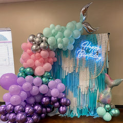 50pc Macaroon Pink Green Purple Balloon Set