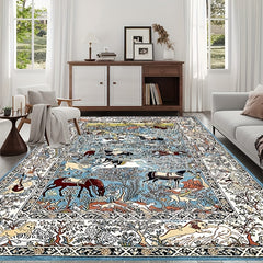 Boho Style Vintage Area Rug Soft Washable Anti Skid Living Room Carpet