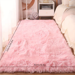 2pcs Pink Plush Area Rug Ultra Soft Large Living Room