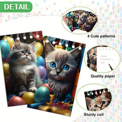 12pcs Cat Mini Notepad Spiral Pocket Notebook Cat Party Favors