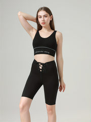High Waist Sports Shorts Lace up Yoga Running Cycling