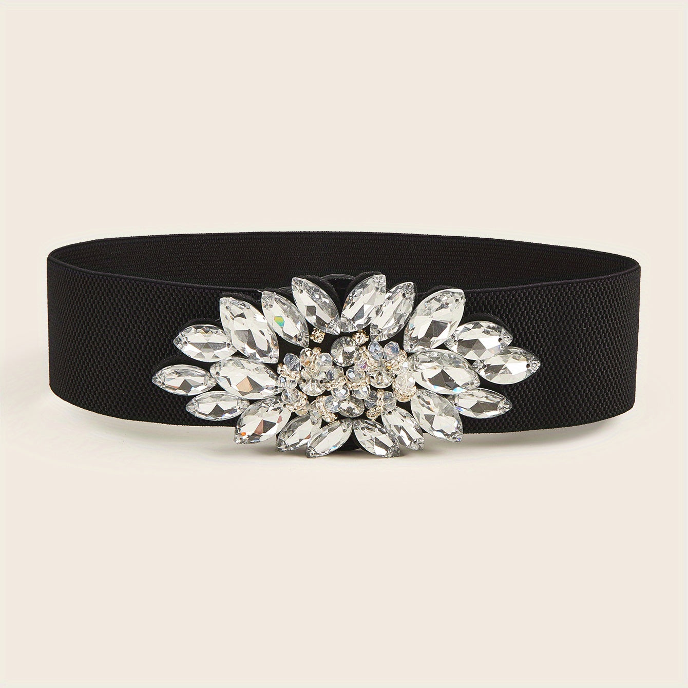 Vintage Rhinestone Crystal Wide Waistband Belt