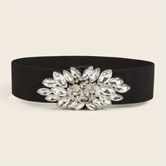 Vintage Rhinestone Crystal Wide Waistband Belt