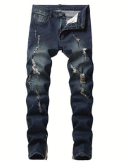 Men's Distressed Slim Fit Ripped Jeans