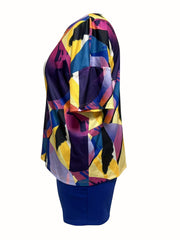 Printed Top & Shorts Set Women's 2 Piece Casual Outfits