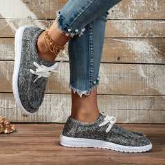 Women's Casual Flat Canvas Lace Up Shoes Lightweight
