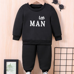 Baby LITTLE MAN Print Outfit Set