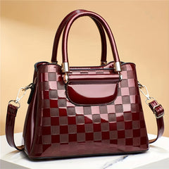 Plaid Pattern Handbag Crossbody Bag Top Handle Purse For Office