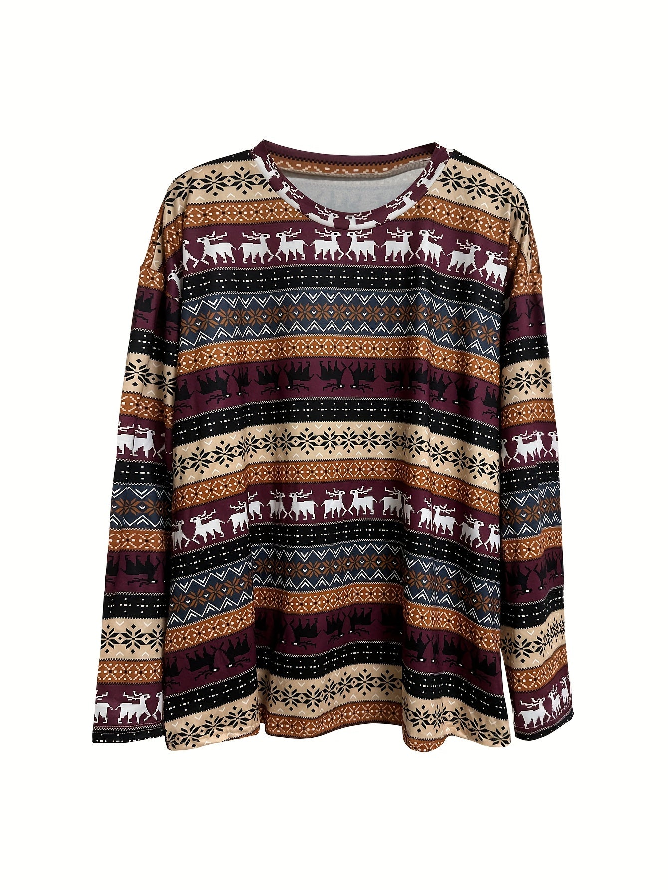 Christmas Elk & Snowflake Retro Loungewear Set