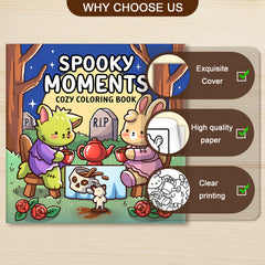 Spooky Moments Adult Coloring Book Single Sided Print