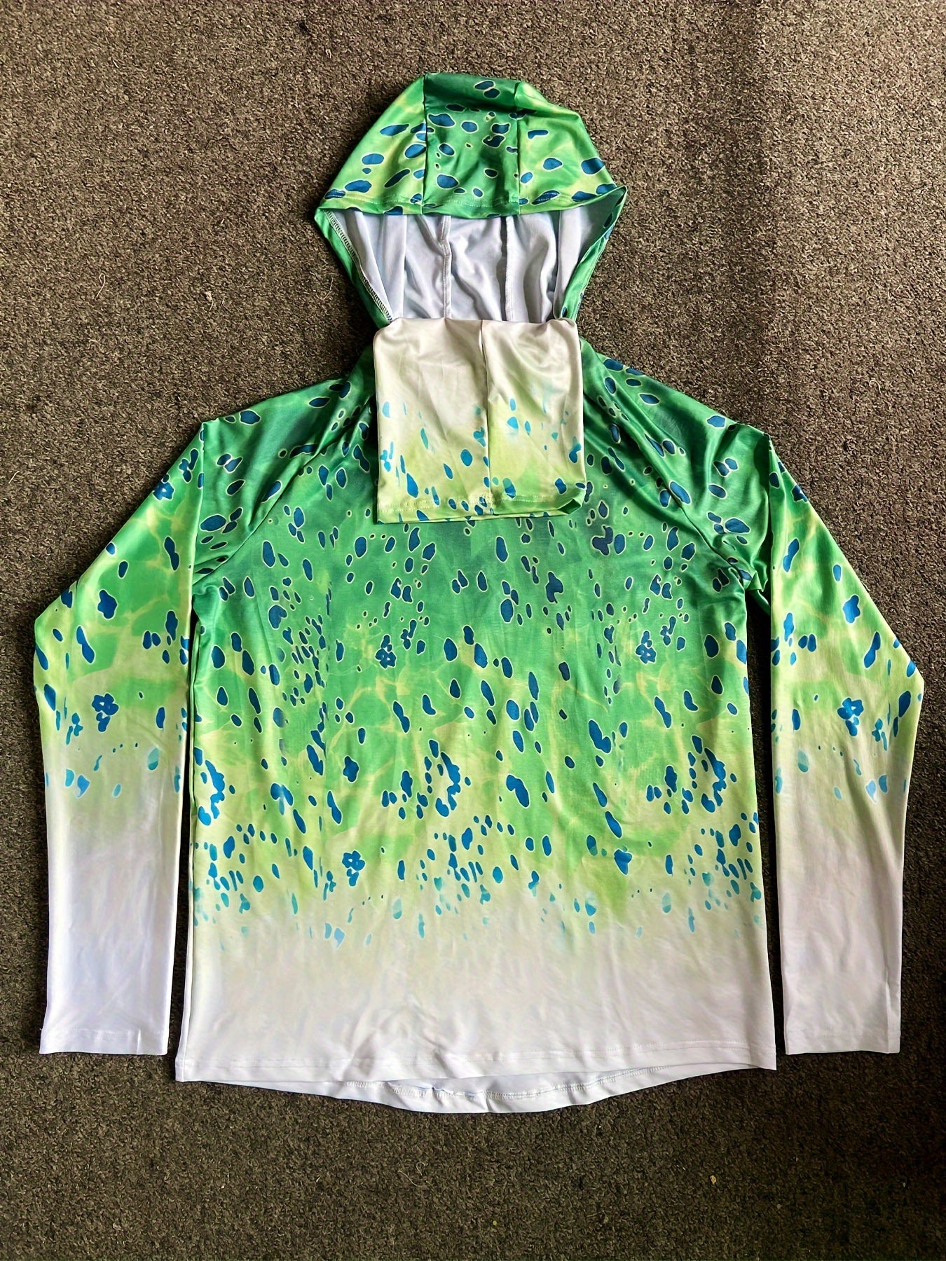 Men's Gradient Long Sleeve Hoodie With Mask Anti UV Sunscreen Sun Protection Fis