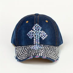 Vintage Rhinestone Y2K Denim Baseball Cap