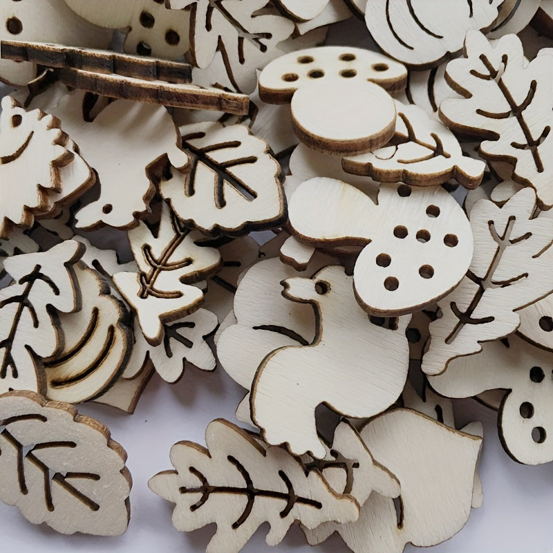 20pcs Wooden Animal Shapes for Crafts Painting Decorating
