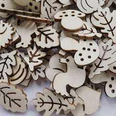 20pcs Wooden Animal Shapes for Crafts Painting Decorating
