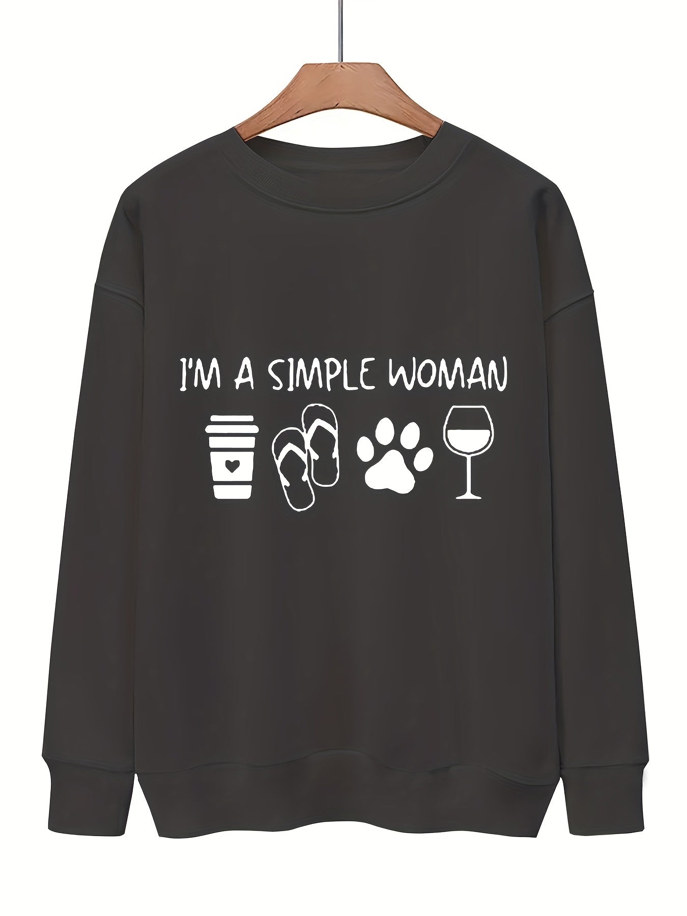 Graphic Print Pullover Sweatshirt for Fall & Winter Women's Clothing