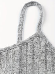 Ribbed Lounge Set Crew Neck Cami Top & Pants Women's Loungewear