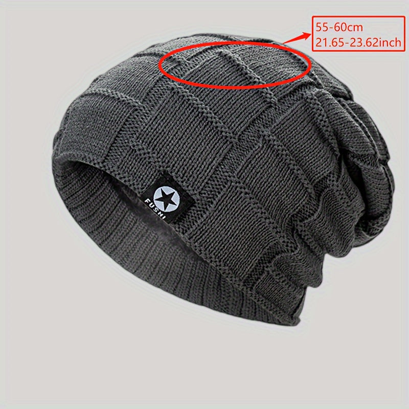 Men's Thick Padded Knitted Cap for Winter
