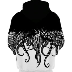 Octopus Print Hoodie Men's Graphic Block Hooded Sweatshirt