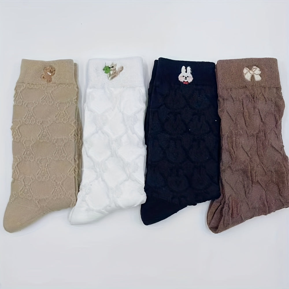 Cartoon Pattern Socks Cozy Women's Stockings