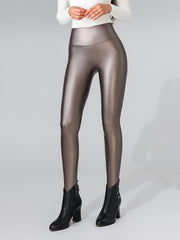 3pcs Pu Leather High Waist Workout Leggings For Women