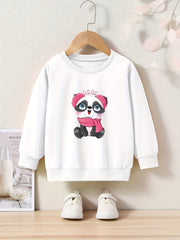 Sweet Panda Graphic Crew Neck Sweatshirt Kids Christmas Gift